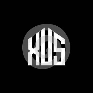 XUS letter logo design on BLACK background. XUS creative initials letter logo concept. XUS letter design