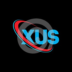 XUS logo. XUS letter. XUS letter logo design. Initials XUS logo linked with circle and uppercase monogram logo. XUS typography for