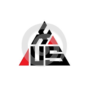 XUS triangle letter logo design with triangle shape. XUS triangle logo design monogram. XUS triangle vector logo template with red