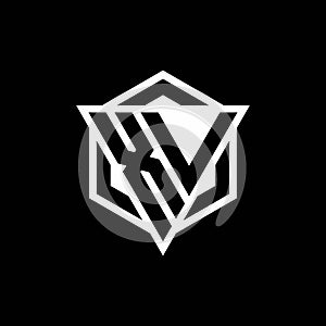 XV logo monogram with triangle and hexagon shape combination