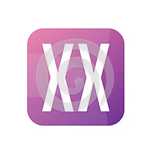 XX Letter Logo Design With Simple style