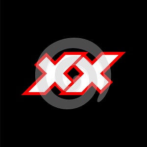 XX logo design, initial XX letter design with sci-fi style. XX logo for game, esport, Technology, Digital, Community or Business.