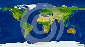 XXL size physical world map illustration.