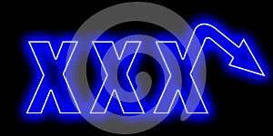 A XXX neon logo for men with erectile dysfunction