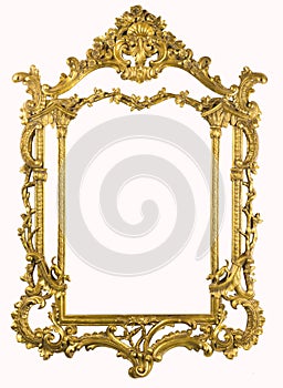 XXXL Antique gold frame with clipping path