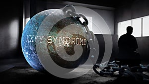 Xxyy syndrome - a metaphorical view of exhausting human struggle with xxyy syndrome. Taxing and strenuous fight against photo