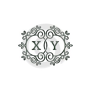 XY Logo letter Flourish Swirl Symbol design