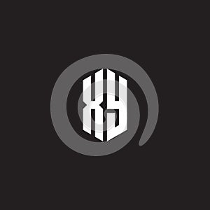 XY Logo monogram with hexagon shape style design template