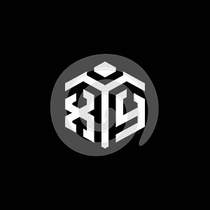 XY monogram logo with abstract hexagon style design template