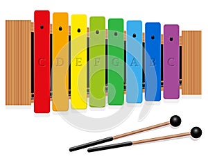 Xylophone C Major Scale Rainbow Colored photo