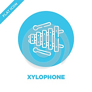 xylophone icon vector from baby toys collection. Thin line xylophone outline icon vector  illustration. Linear symbol for use on