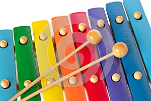 Xylophone with two mallets