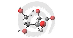 Xylose molecular structure isolated on white