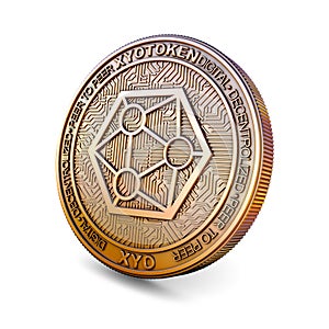 Xyo - Cryptocurrency Coin. 3D rendering