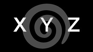 XYZ alphabet on dark background photo
