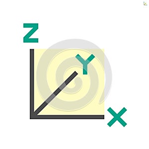 Xyz axis for graph icon photo