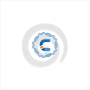 C Creative Unique abstract geometric vector logo design