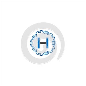 H Creative Unique abstract modern geometric vector symbol font logo design