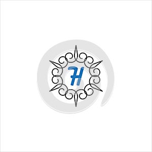 H Creative Unique abstract modern geometric vector symbol font logo design