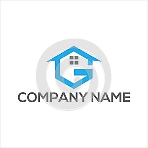 G Home Creative Unique abstract modern geometric vector symbol font logo design