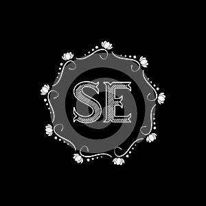 SE Creative Unique abstract modern geometric vector symbol font logo design