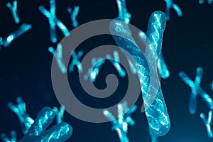 Y-Chromosomes with DNA carrying the genetic code. Genetics concept, medicine concept. Future, genetic mutations