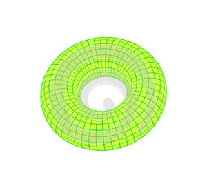 Y2k 3d Wireframe Torus Patch