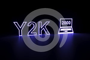 Y2K neon concept self illumination background photo
