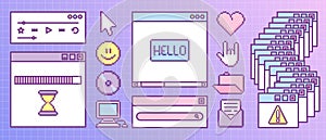 Y2k retro pixel game interface