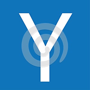 y letter on blue background