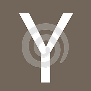 y letter on grey background