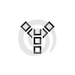 Y letter logo square stack design concept