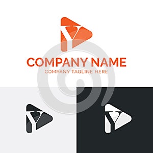 Y letter multimedia logo template