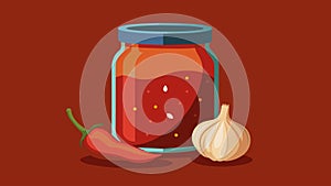 A y salsa roja made with sundried ancho chilies roasted garlic and earthy cumin.. Vector illustration. photo