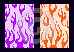 Y2k flame retro abstract background of the 00s-90s. fire tribal. Groovy psychedelic style. Vector illustration in simple