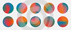 Y2K gradient circle set, social media story highlights. Vector set design templates holographic vibrant round icons and
