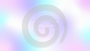 Y2k holographic gradient background. Modern pearlescent vector illustration. Soft blur card. Iridescent aura poster