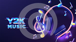 Y2K music background banner