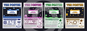 Y2k poster design with old computer video game