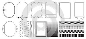 Y2k style line frame and border for 2000s design.