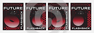 Y2k techno vibe banners set