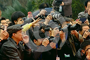 Yaan China-Some peoples eagerly snapping photos