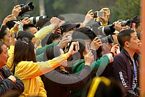 Yaan China-Some peoples eagerly snapping photos