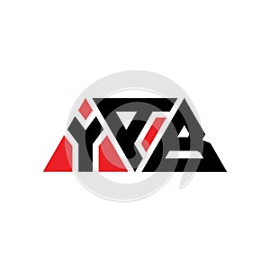 YAB triangle letter logo design with triangle shape. YAB triangle logo design monogram. YAB triangle vector logo template with red