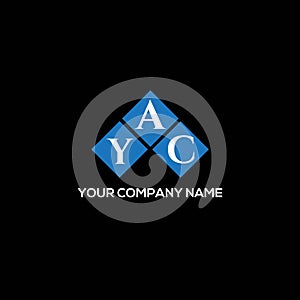 YAC letter logo design on BLACK background. YAC creative initials letter logo concept. YAC letter design