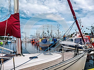 Yach marina and fishing port, Ustka, Poland photo