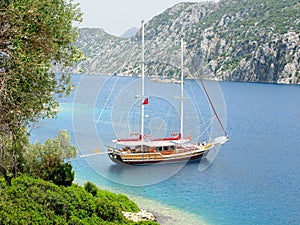 Yacht in aegean sea turkey