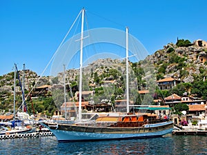 The yacht anchored in Kekova photo