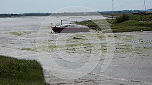 Yacht beached when the tides out in England 1