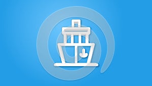 Yacht boat realistic icon. 3d line vector illustration. Top view photo